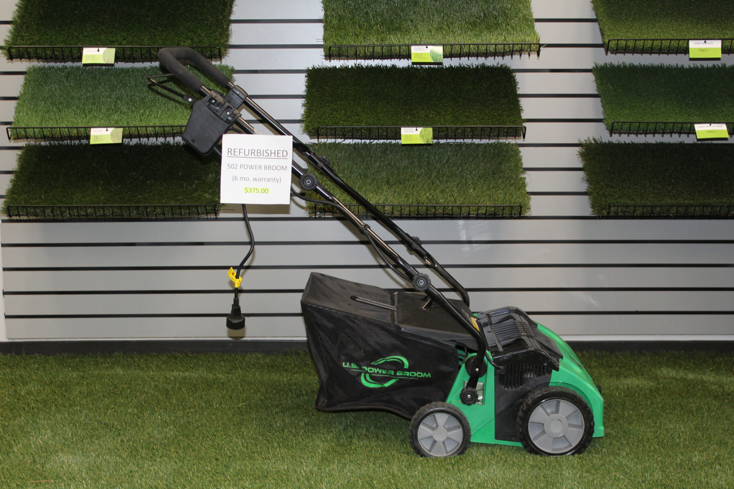 USED USPB Green Garland Roll And Comb 502 US Power Broom Artificial Turf Electric Power Brooms USED USPB Green Garland Roll And Comb 502 US Power Broom Artificial Turf Electric Power Brooms